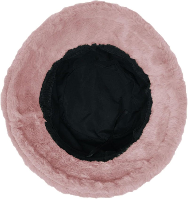 Glory Max Winter Fluffy Plush Bucket Hat Cozy Faux Fur Wide Brim Adjustable Size for Women - Image 3
